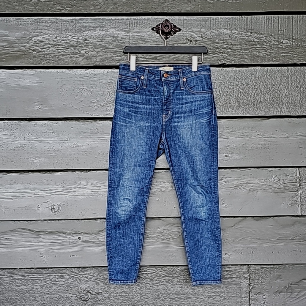 MADEWELL Jeans Petite Curvy High-Rise Skinny Jeans in Moreaux Wash - Picture 6 of 13